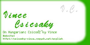 vince csicsaky business card